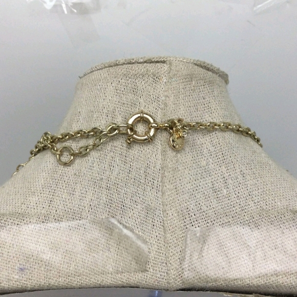 J. Crew Yellow Green & Clear Rhinestone Necklace NWOT 18" - Picture 5 of 5